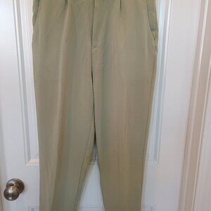 Vintage Olive Green Petites Medium Dress Pant Straight Leg Trousers Light Weight